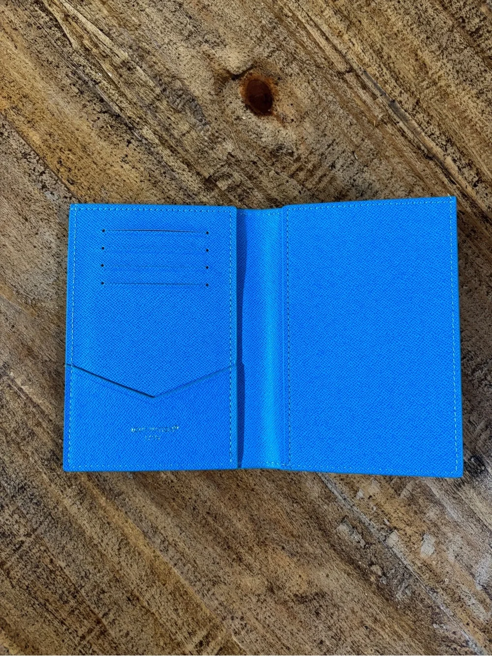 Louis Vuitton Bright Blue Monogram Passport Cover with Nautical Motifs